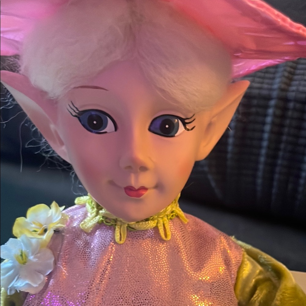 Enchanting Elf Doll with Pink and Green Outfit